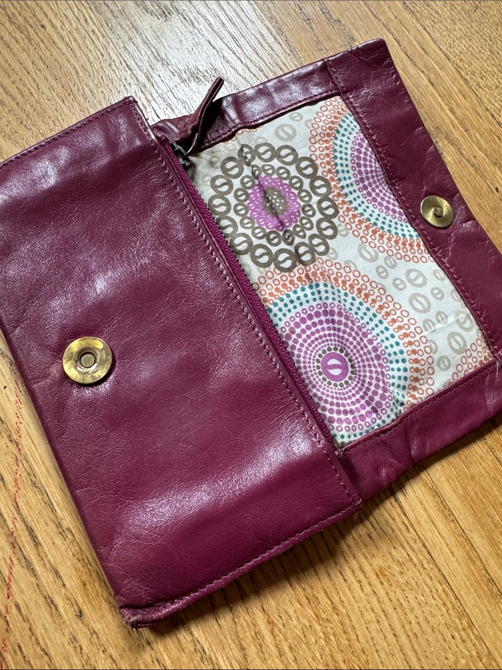 Latico Eloise leather wallet in purple, vintage-y